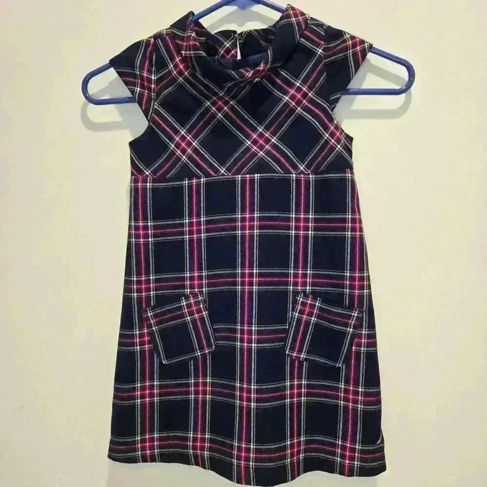 Nautica Tartan Plaid A-line Dress Cap Sleeves Girls Size 5